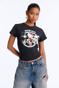 T-shirt court Sanrio Les Super Nanas Crossover – Noir