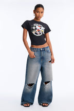 T-shirt court Sanrio Les Super Nanas Crossover – Noir