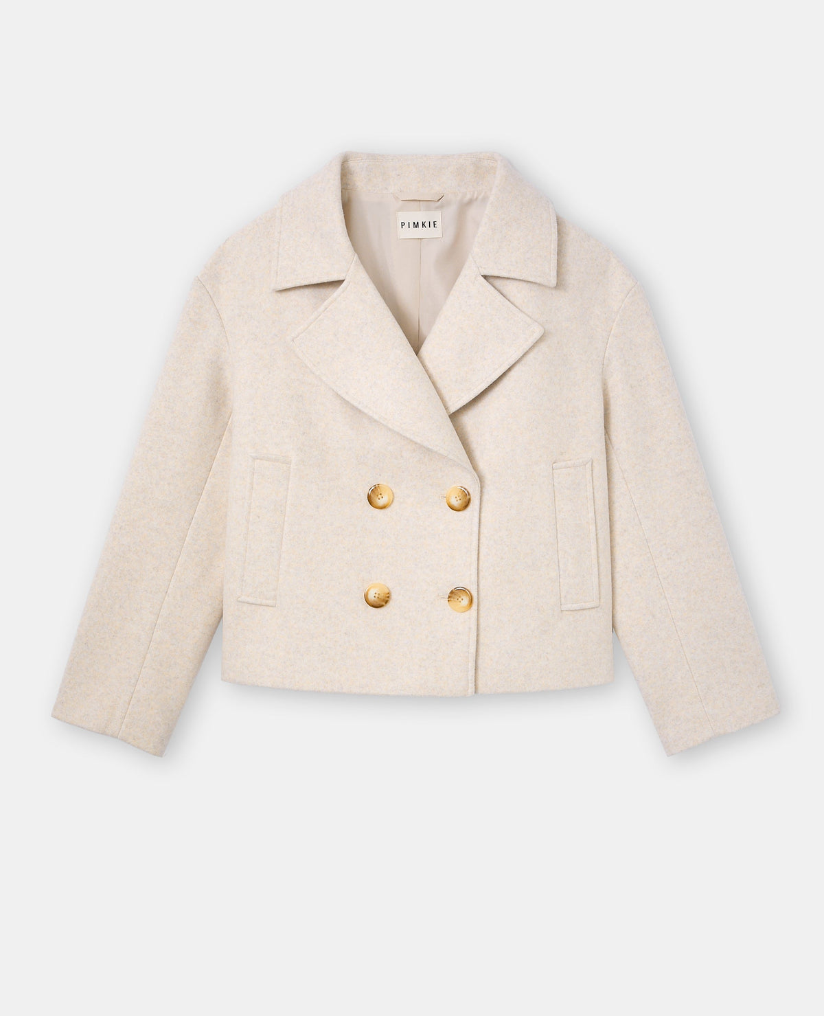Blouson caban effet drap de laine