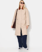 Manteau long en toile avec col velours