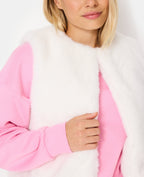Blouson sans manches en fausse fourrure