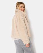 Blouson fausse fourrure avec grand col