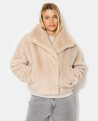 Blouson fausse fourrure avec grand col