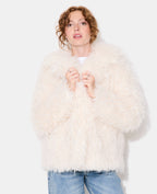 Manteau shaggy en fourrure bouclée