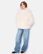 Manteau shaggy en fourrure bouclée