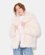 Manteau shaggy en fourrure bouclée