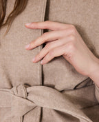 Manteau court cape drap de laine avec ceinture
