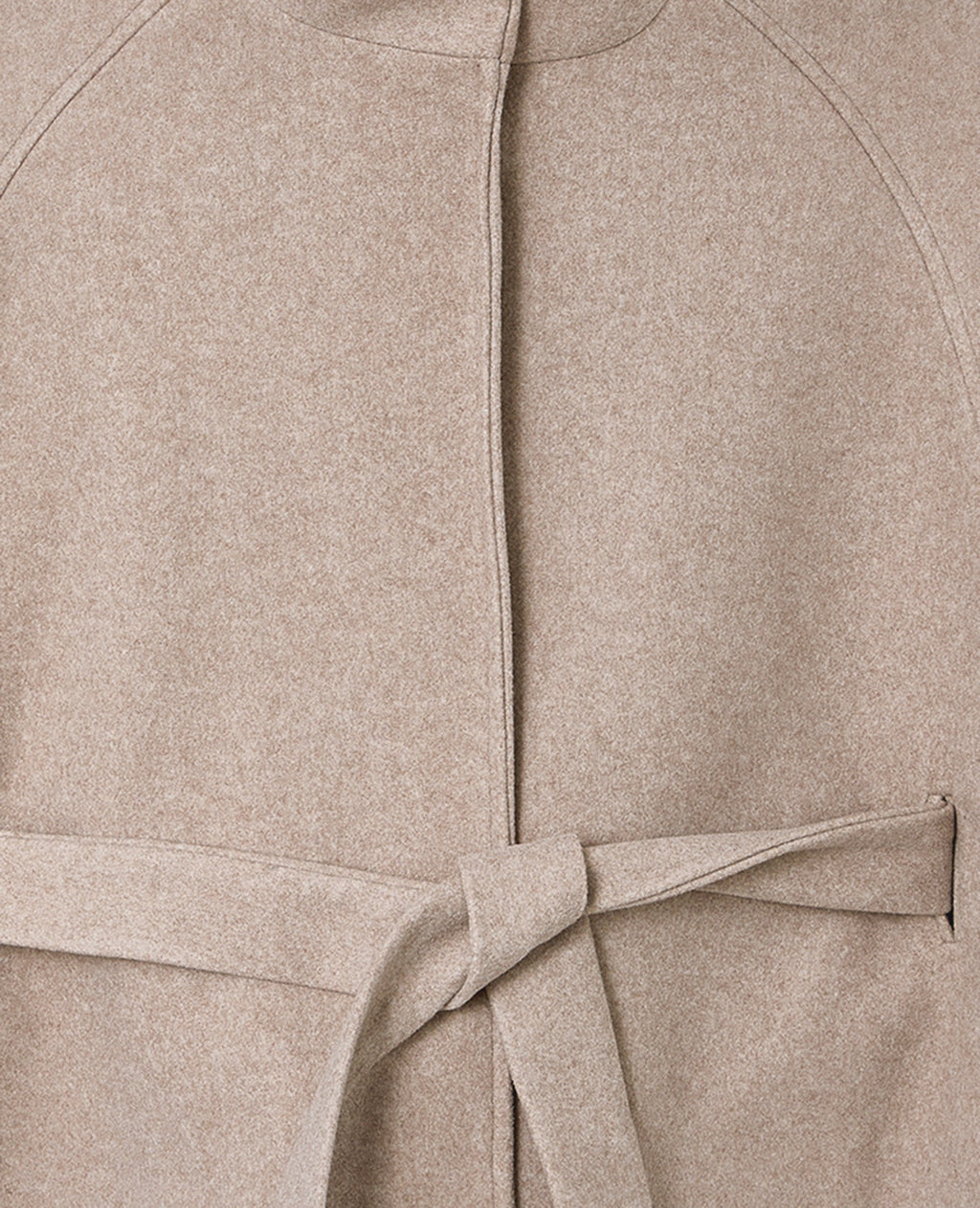 Manteau court cape drap de laine avec ceinture