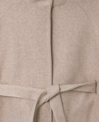 Manteau court cape drap de laine avec ceinture