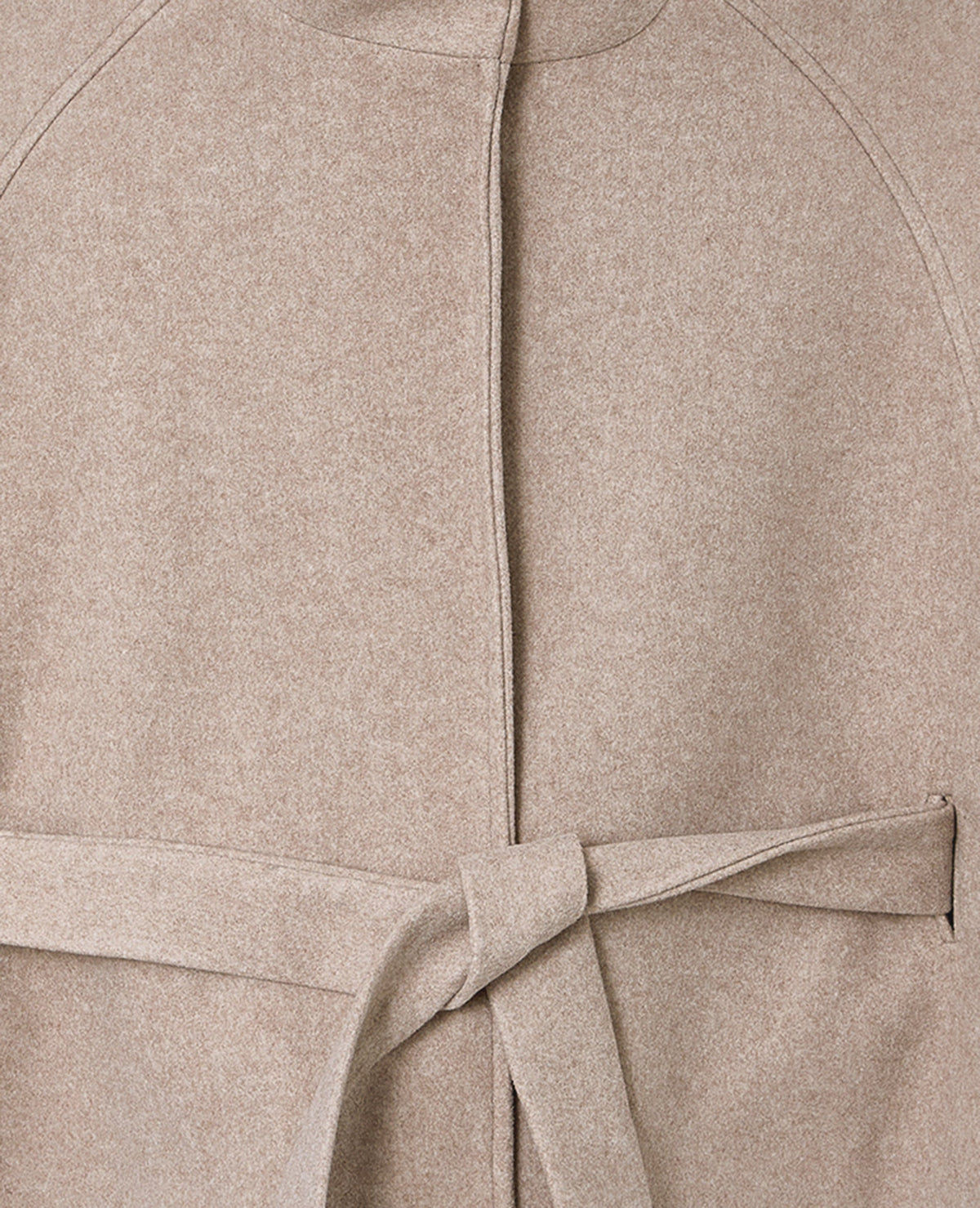 Manteau court cape drap de laine avec ceinture