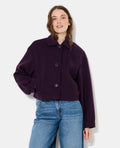 Manteau court effet drap de laine
