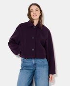 Manteau court effet drap de laine