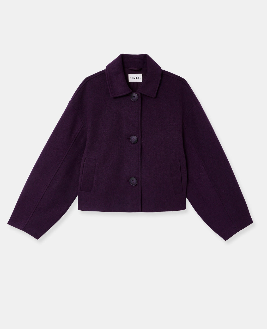 Manteau court effet drap de laine