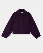 Manteau court effet drap de laine