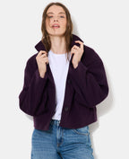 Manteau court effet drap de laine