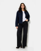 Blouson zippé effet drap de laine