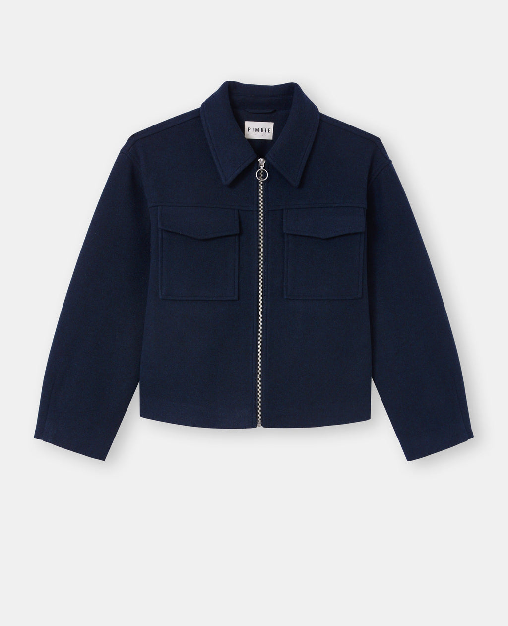 Blouson zippé effet drap de laine