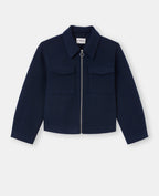 Blouson zippé effet drap de laine