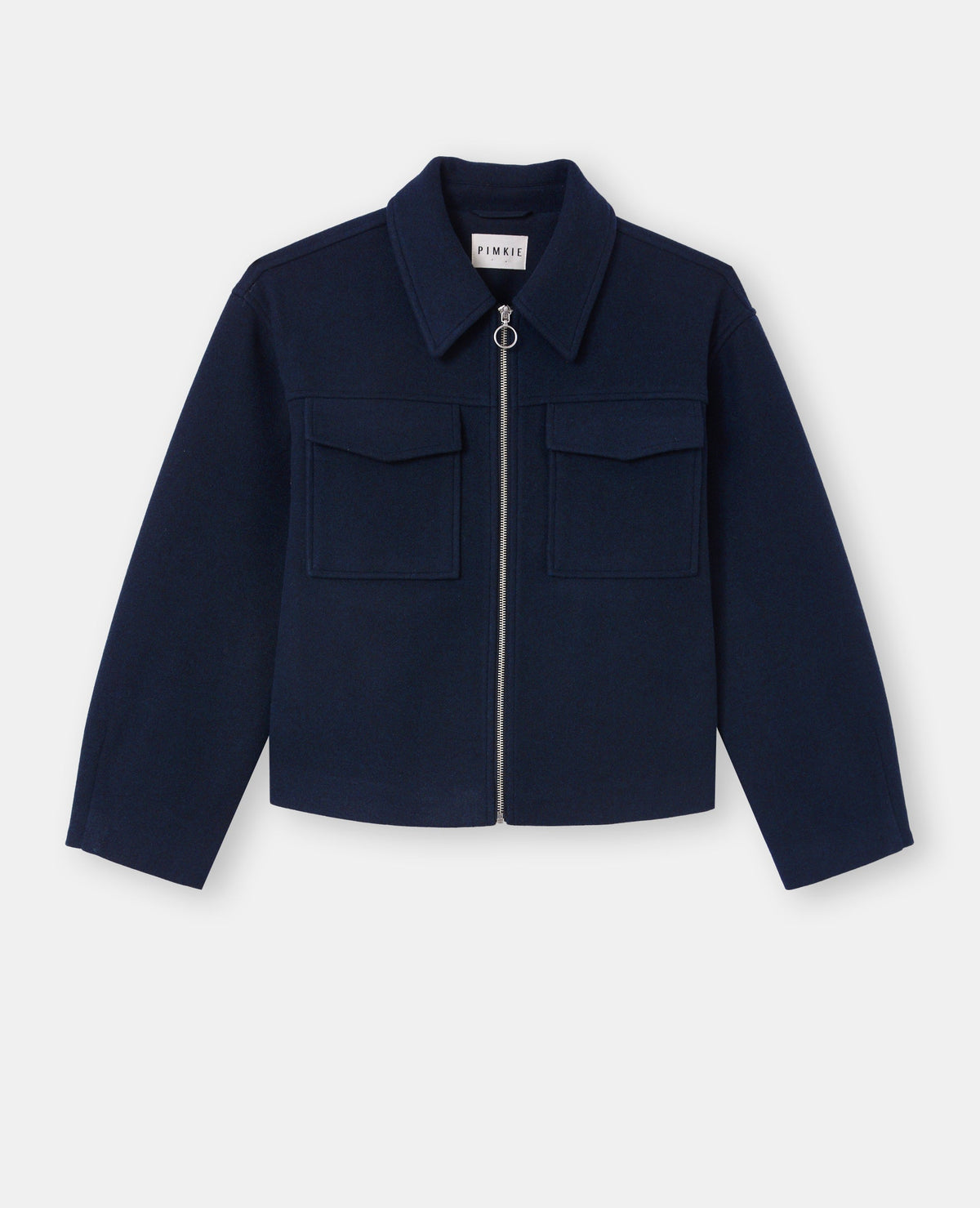 Blouson zippé effet drap de laine