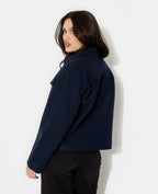Blouson zippé effet drap de laine