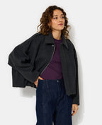 Blouson forme boule effet drap de laine