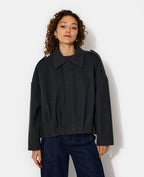 Blouson forme boule effet drap de laine