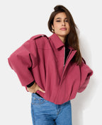 Blouson forme boule effet drap de laine