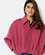 Blouson forme boule effet drap de laine