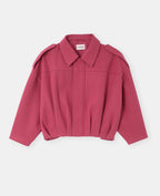 Blouson forme boule effet drap de laine