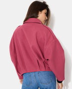 Blouson forme boule effet drap de laine