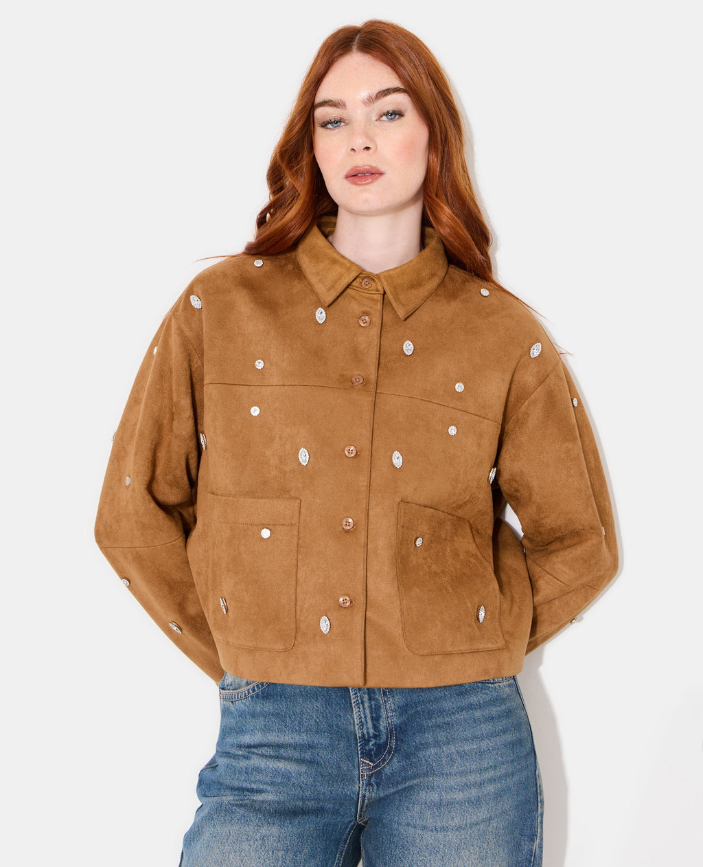 Veste en suédine avec strass