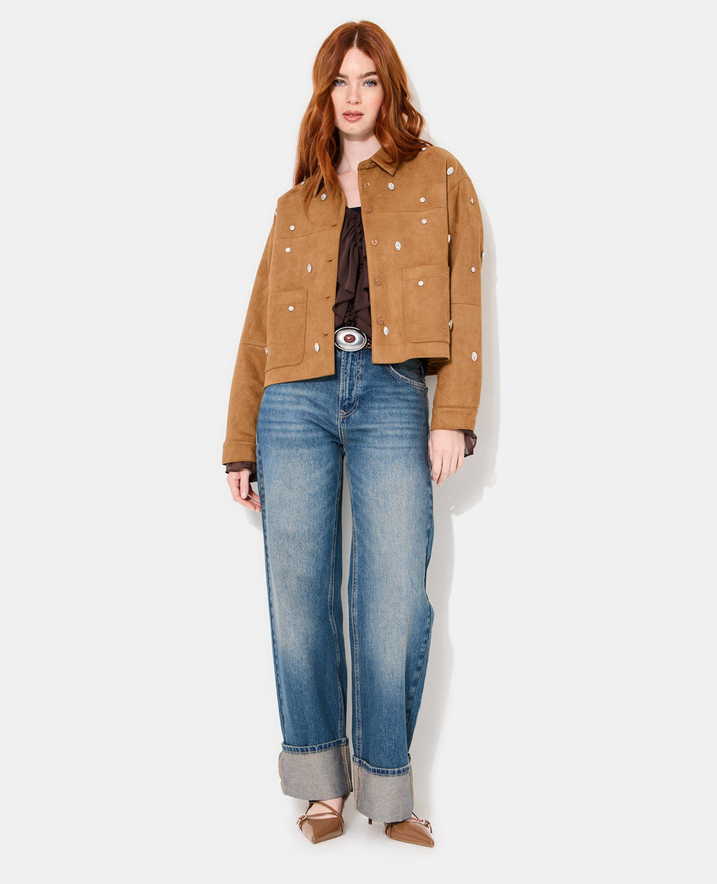 Veste en suédine avec strass