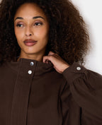 Blouson col montant doublure motif carreaux