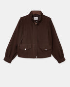 Blouson col montant doublure motif carreaux