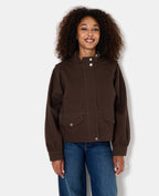 Blouson col montant doublure motif carreaux