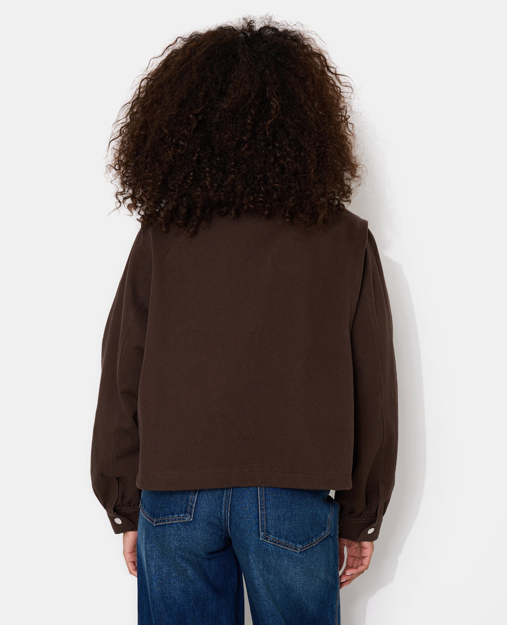 Blouson col montant doublure motif carreaux
