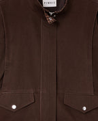 Blouson col montant doublure motif carreaux