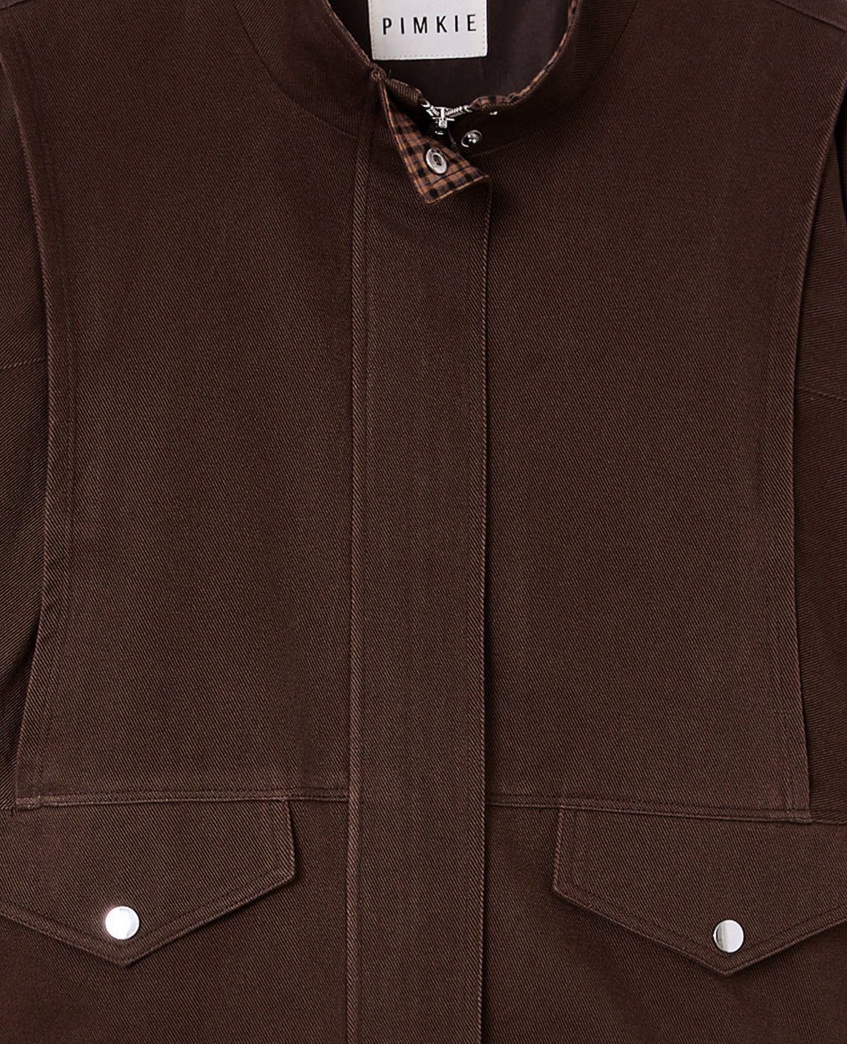 Blouson col montant doublure motif carreaux