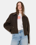 Blouson drap de laine avec zip