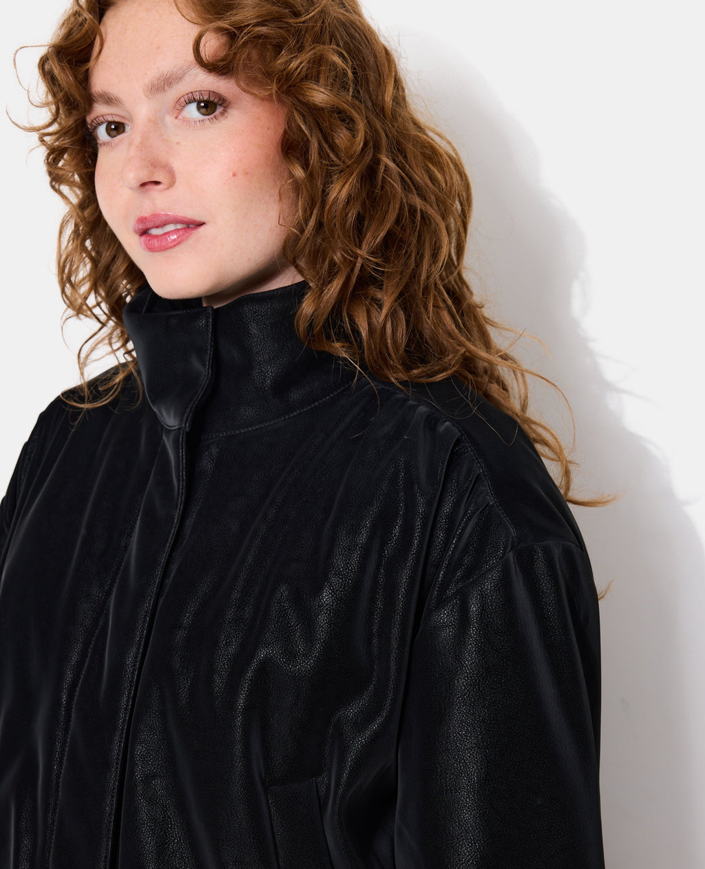Blouson simili effet peau de pêche