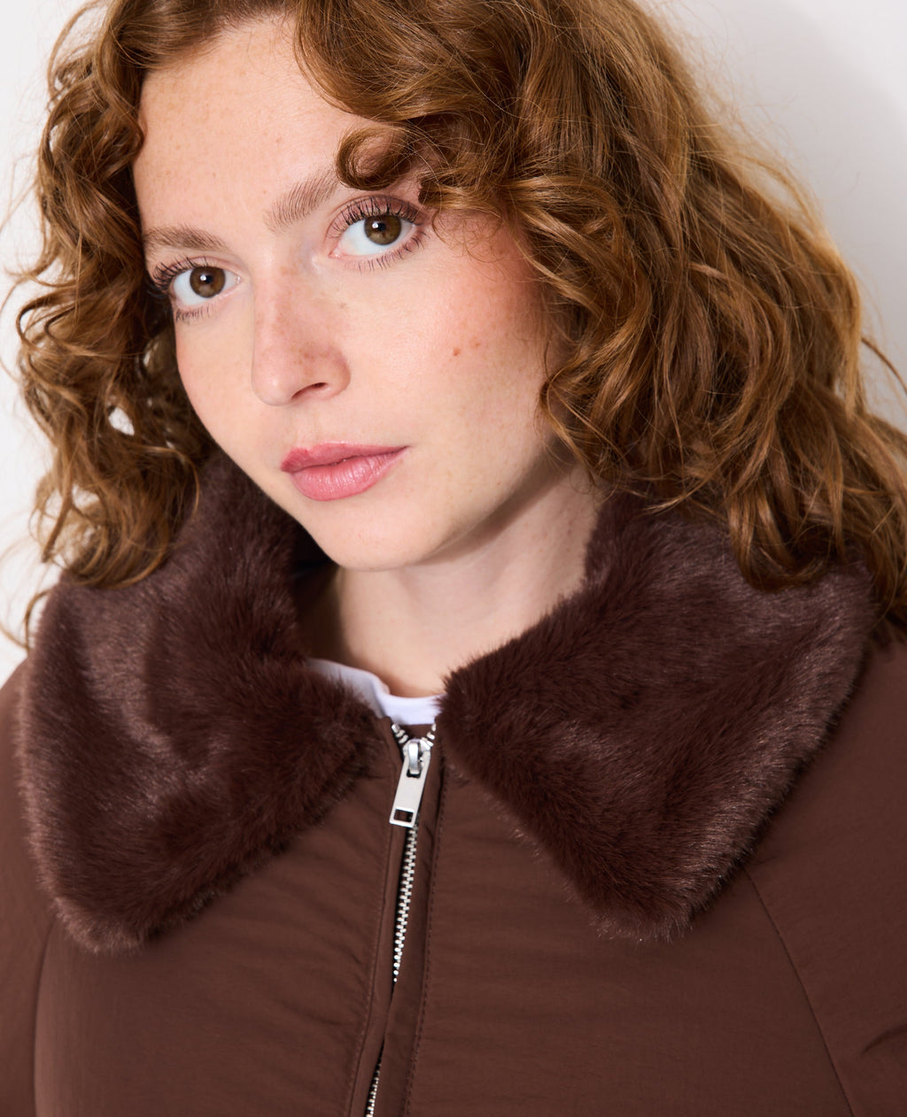 Blouson doudoune avec col fourrure