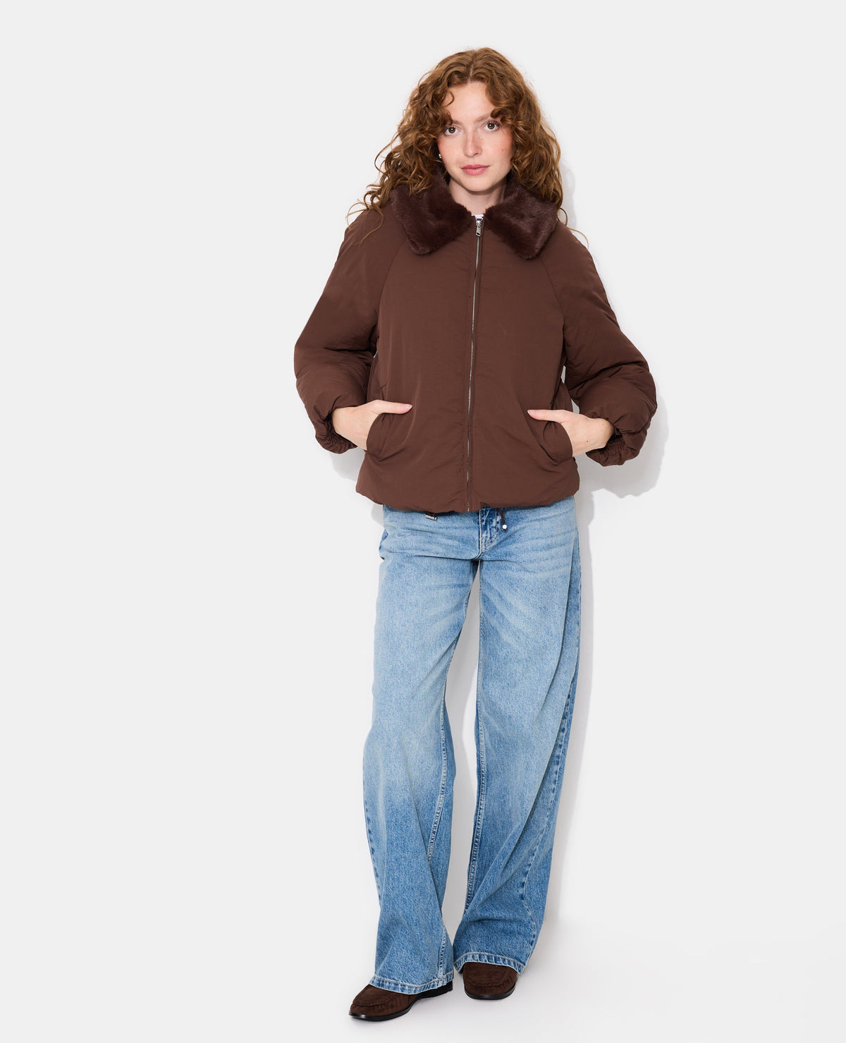 Blouson doudoune avec col fourrure