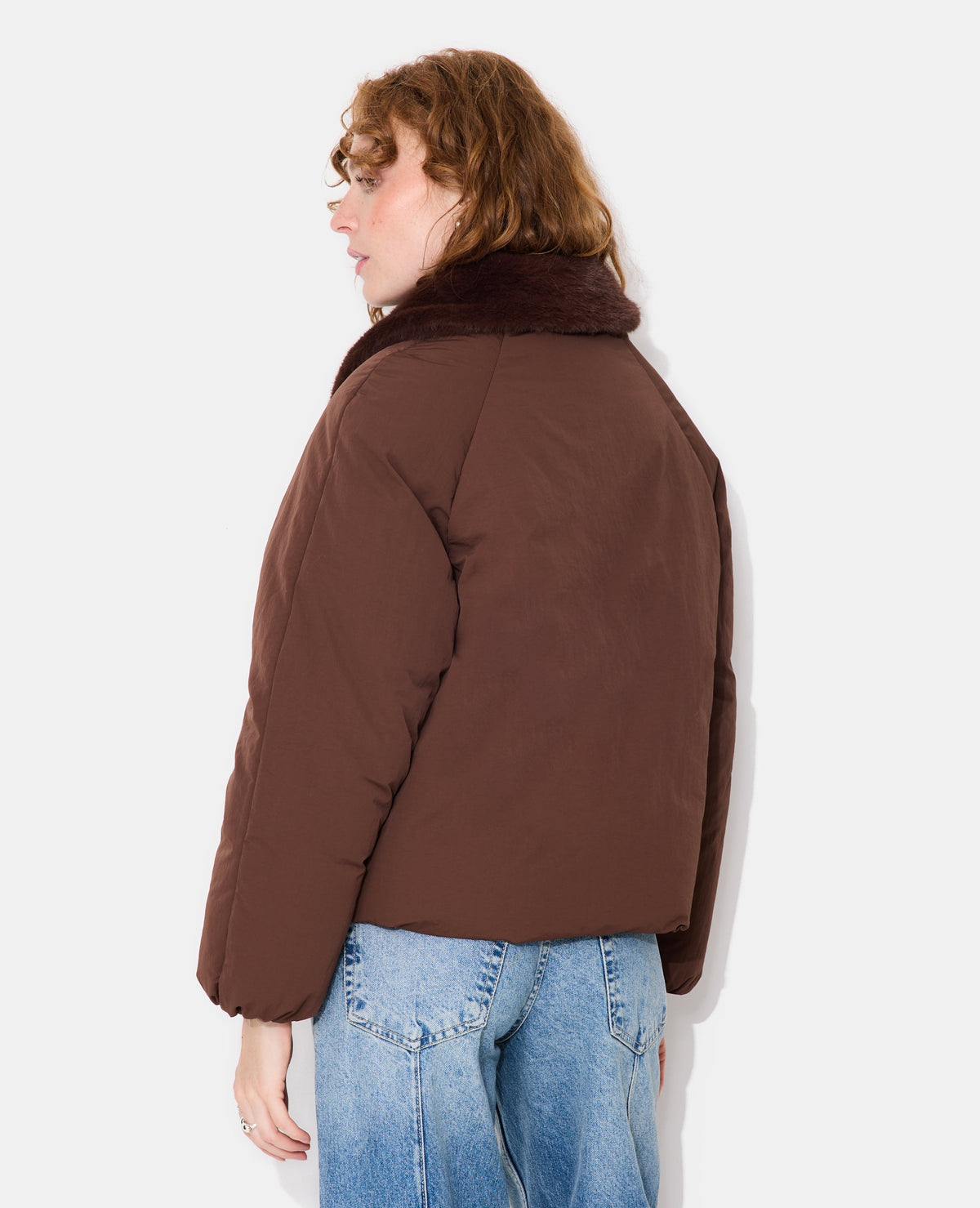 Blouson doudoune avec col fourrure