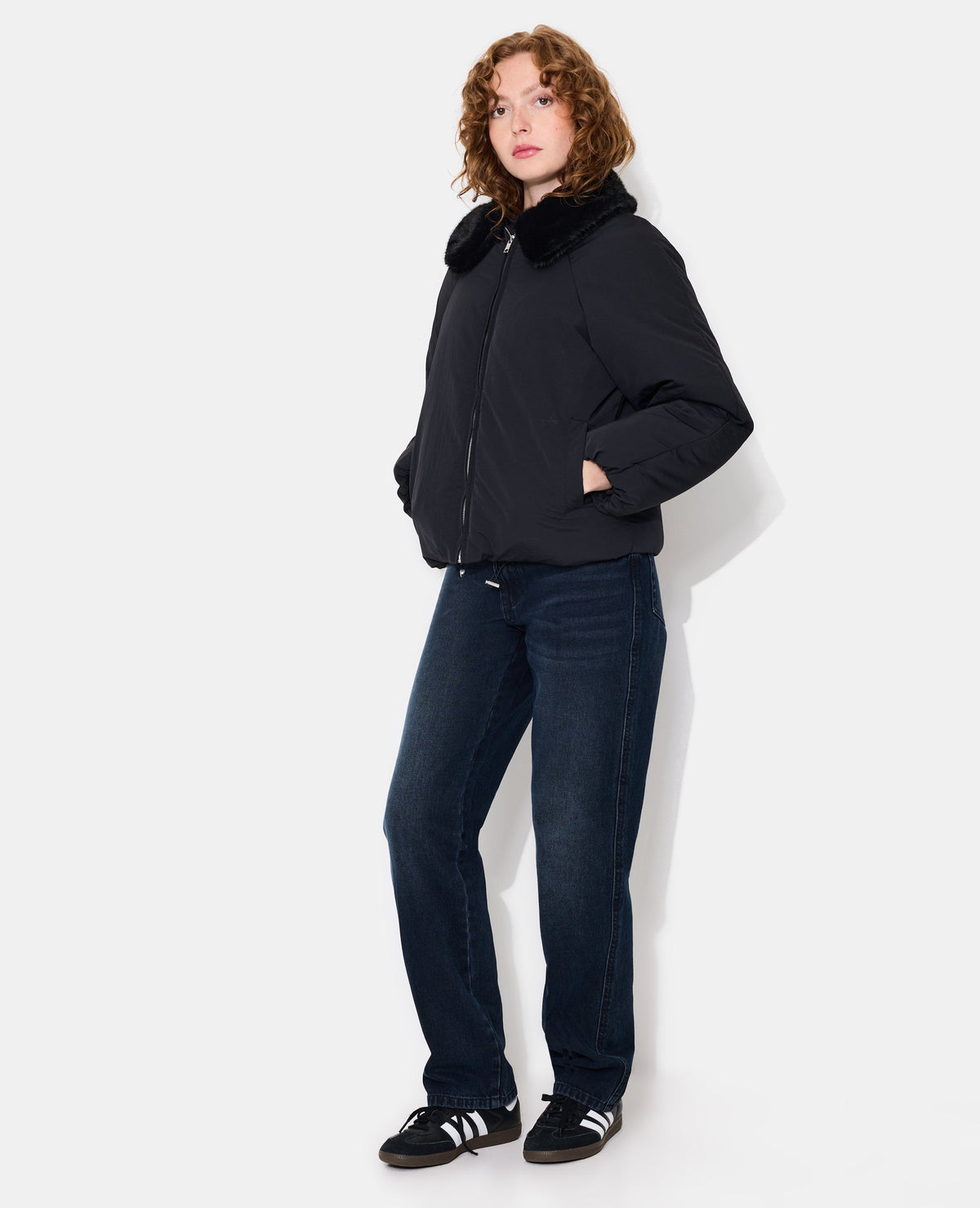 Blouson doudoune avec col fourrure