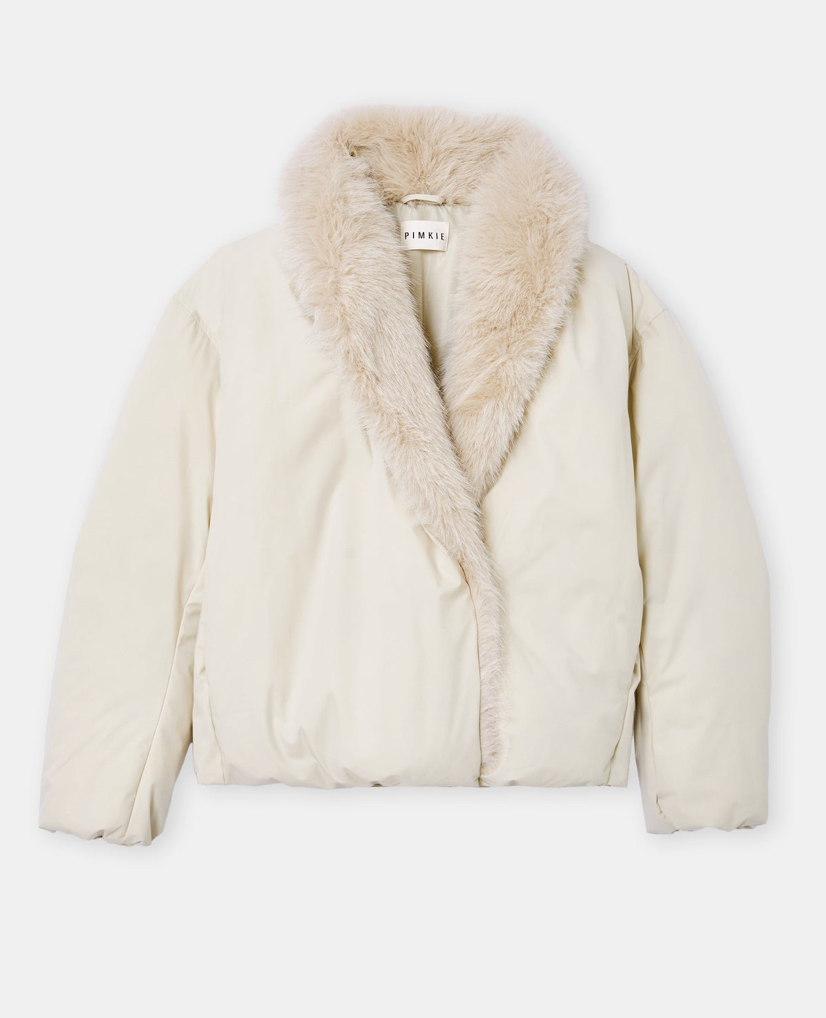 Blouson boule grand col fausse fourrure