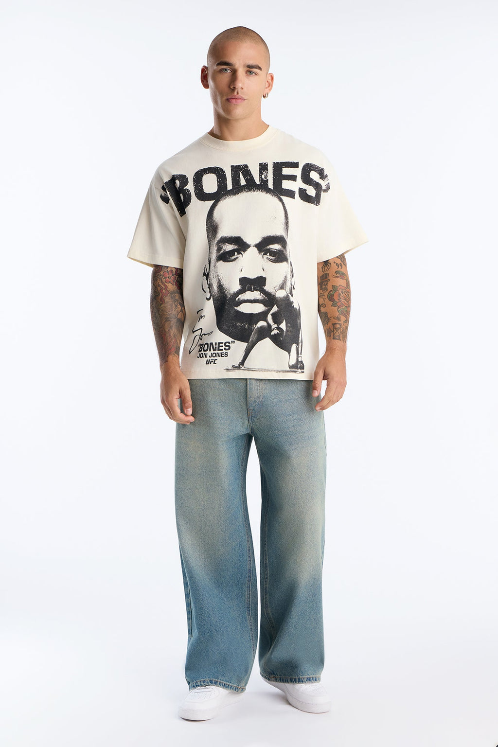 T-shirt surdimensionné à manches courtes Jon "Bones" Jones Heavyweight - Crème