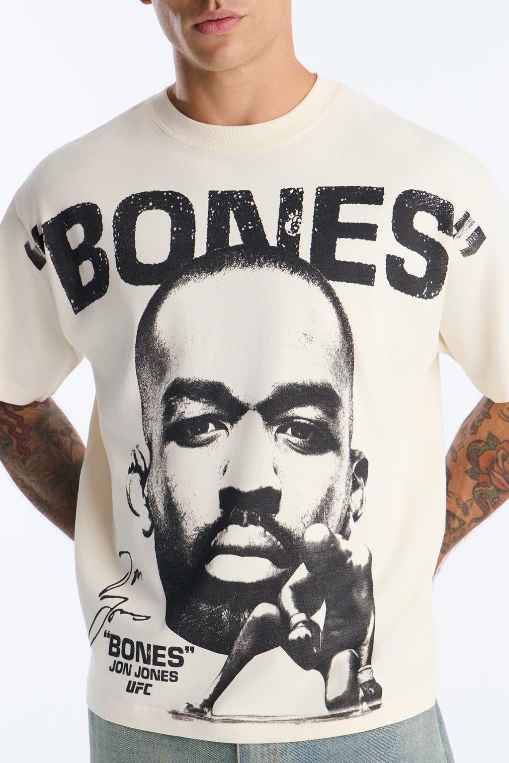T-shirt surdimensionné à manches courtes Jon "Bones" Jones Heavyweight - Crème