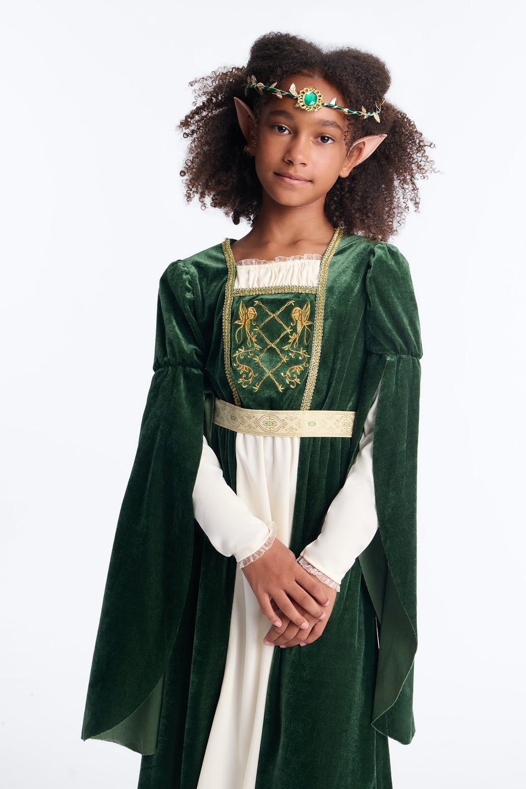 Costume de mini-princesse elfe Renaissance - Vert/combinaison