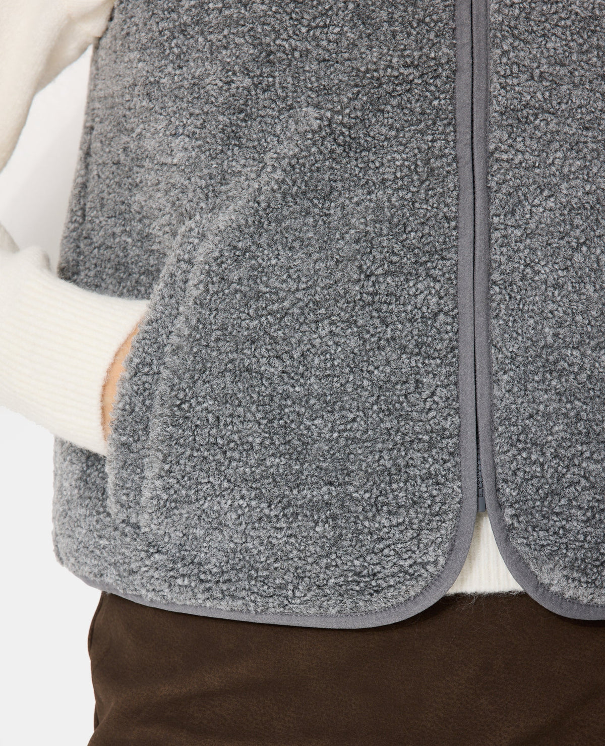 Veste sans manches zippée en sherpa