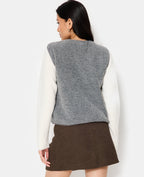 Veste sans manches zippée en sherpa